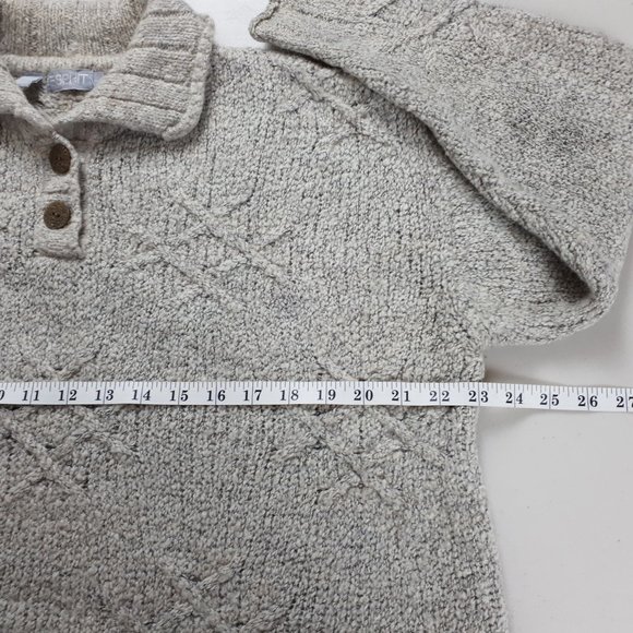 Esprit Oatmeal Textured Collar Sweater - Picture 7 of 14